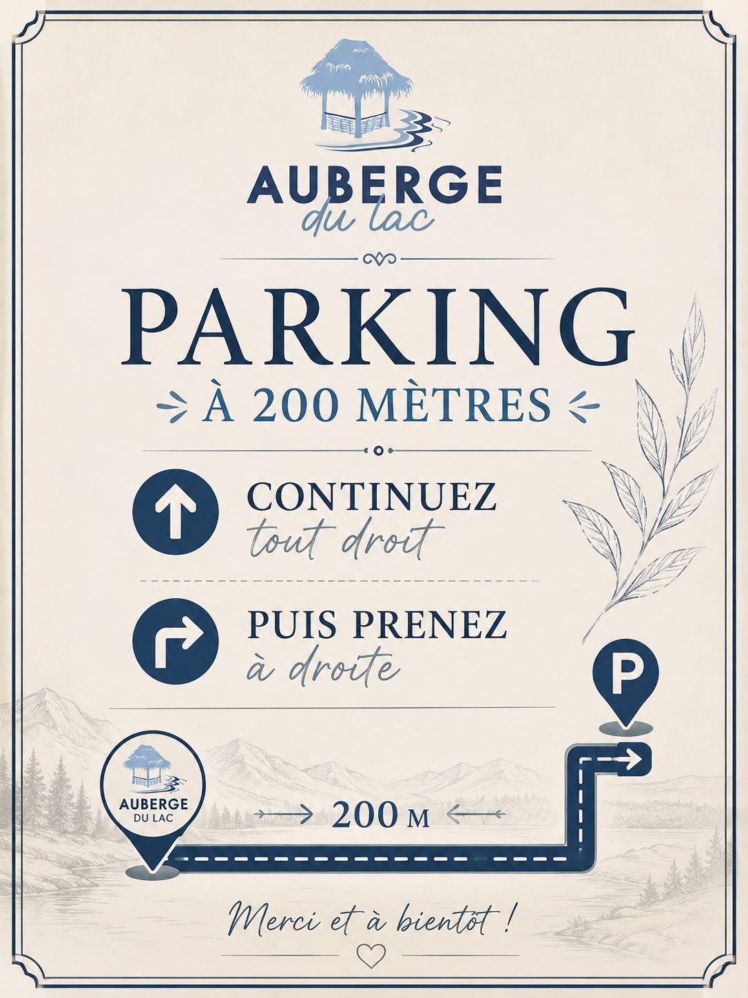 auberge du lac - plan accès parking